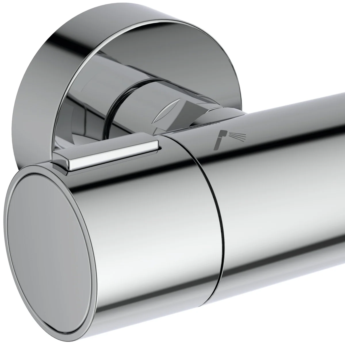Ideal Standard Ceratherm Alu+ Duschsystem mit Brausethermostat, Chrom, 2 Ablagen, 2 Strahlarten Hand- und Kopfbrause, Idealflex Brauseschlauch