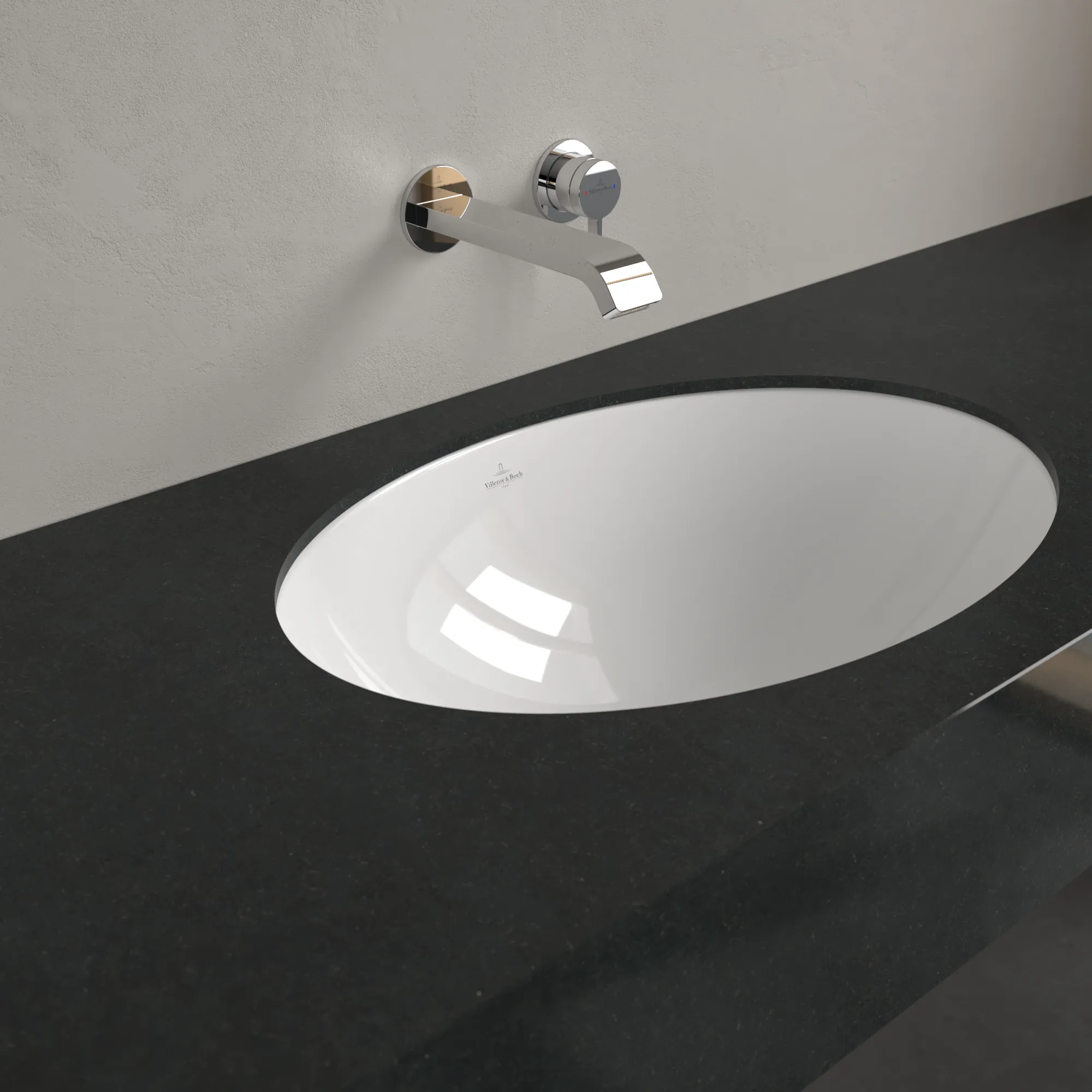 Villeroy & Boch Unterbauwaschbecken Loop & Friends 4A5500, oval, Weiß Alpin, 560x380x220 mm, mit Überlauf