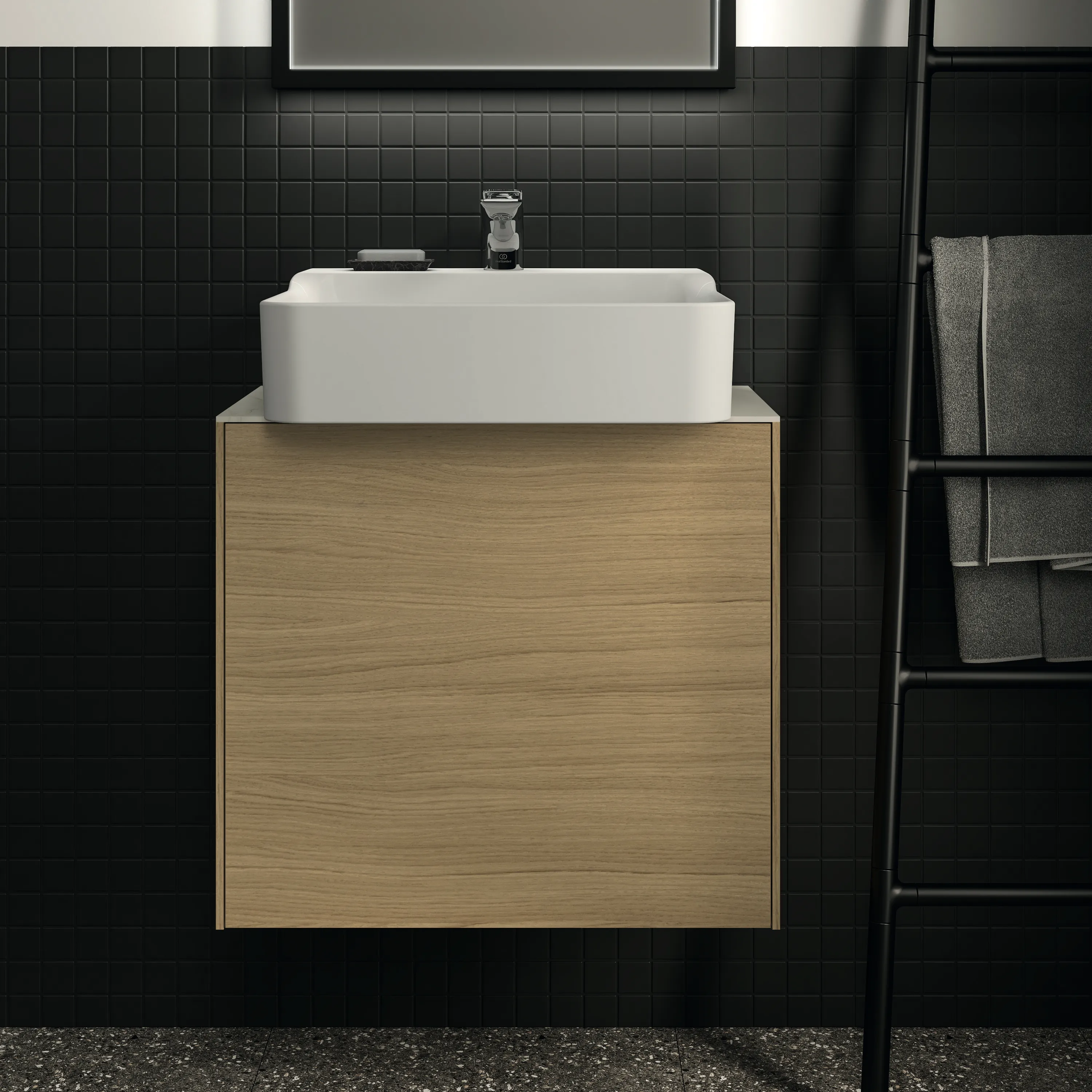 Ideal Standard Waschtischunterschrank „Conca“ 60 × 54 × 37,3 cm Eiche hell Furnier Ideal Standard Waschtischunterschrank „Conca“ 60 × 54 × 37,3 cm Eiche hell Furnier