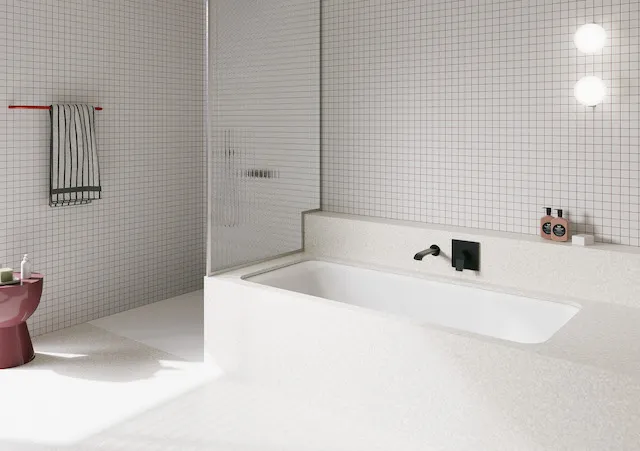 BetteSelect Badewanne Rechteck mit seitlichem Überlauf, weiß, glasierter Titan-Stahl, 1600 x 700 mm, Fußende rechts, Überlauf vorne, Einbau, Unterbau, Bade-Duschkombination