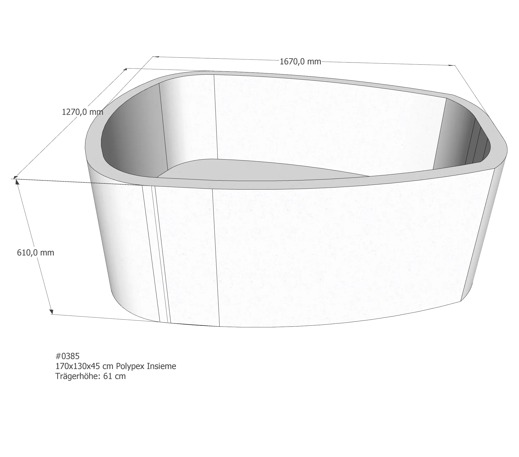 Badewannenträger passend für Polypex Insieme 170 × 130 × 45 cm Badewannenträger passend für Polypex Insieme 170 × 130 × 45 cm