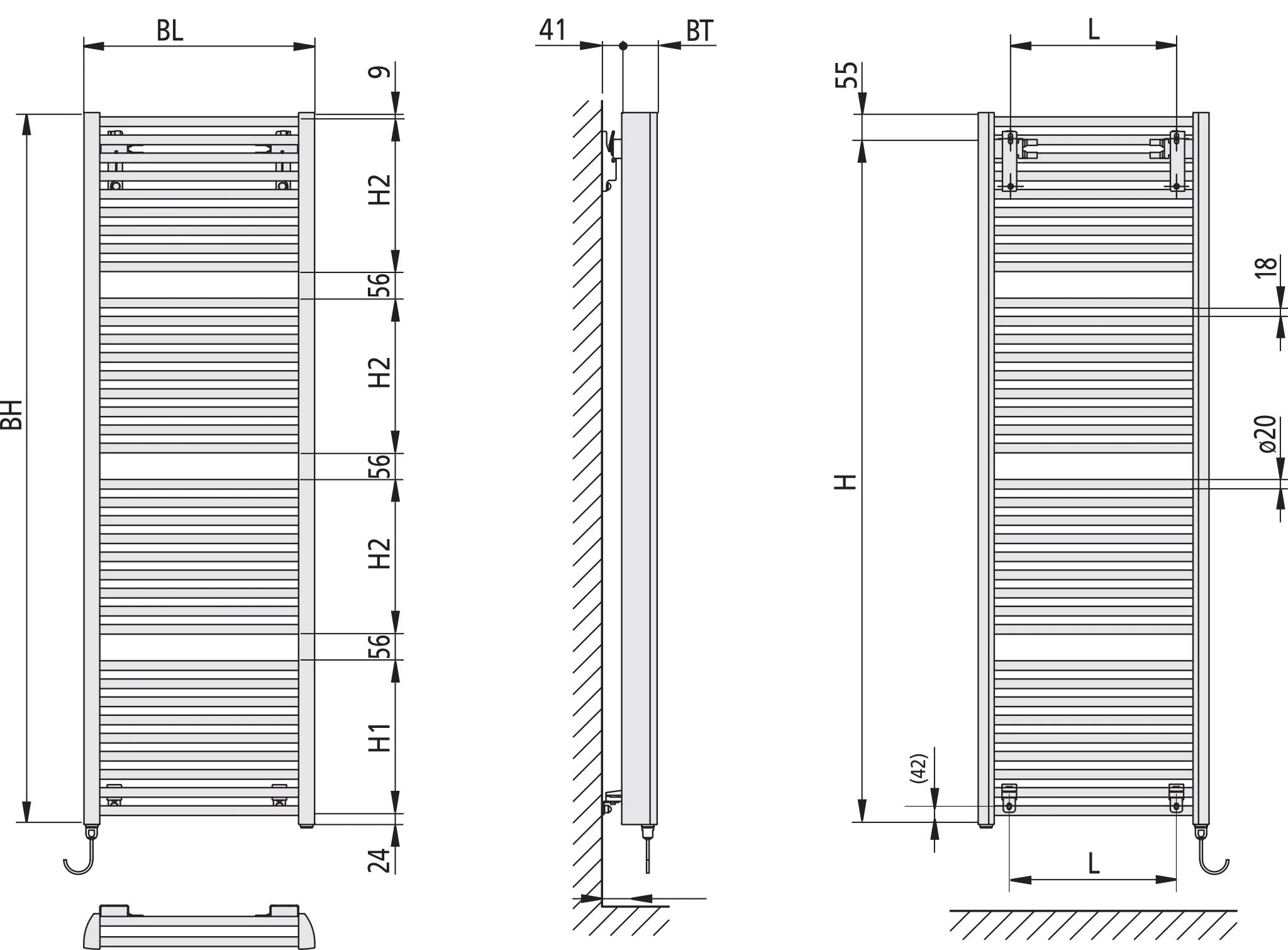 Kermi Design-Elektroheizkörper doppellagig „Duett®-E“ 63,4 × 149,2 cm Kermi Design-Elektroheizkörper doppellagig „Duett®-E“ 63,4 × 149,2 cm
