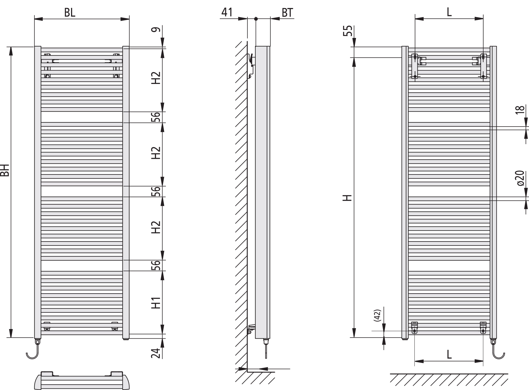 Kermi Design-Elektroheizkörper doppellagig „Duett®-E“ 93,4 × 118,8 cm Kermi Design-Elektroheizkörper doppellagig „Duett®-E“ 93,4 × 118,8 cm