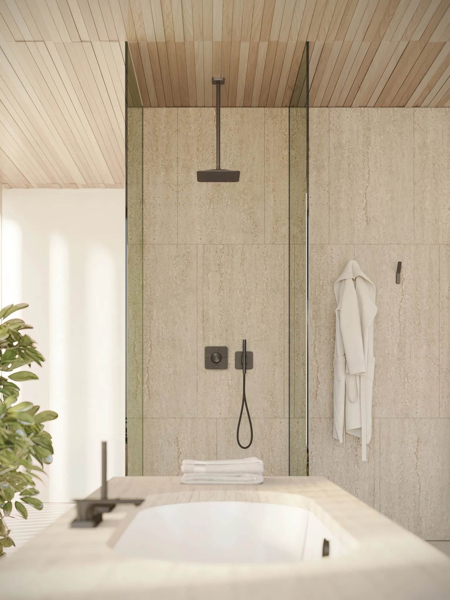 Hansgrohe Unterputz-Armatur „Axor Citterio C“ Ausladung 0 mm in Brushed Black Chrome
