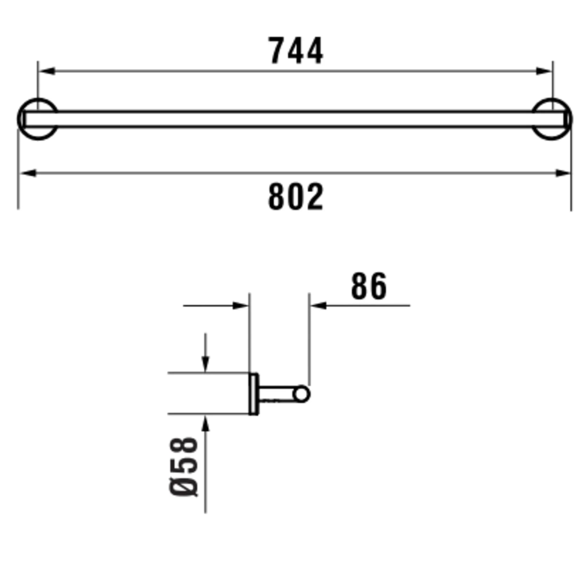 Niara Handtuchstange 38106.2 80 cm, blassgold matt