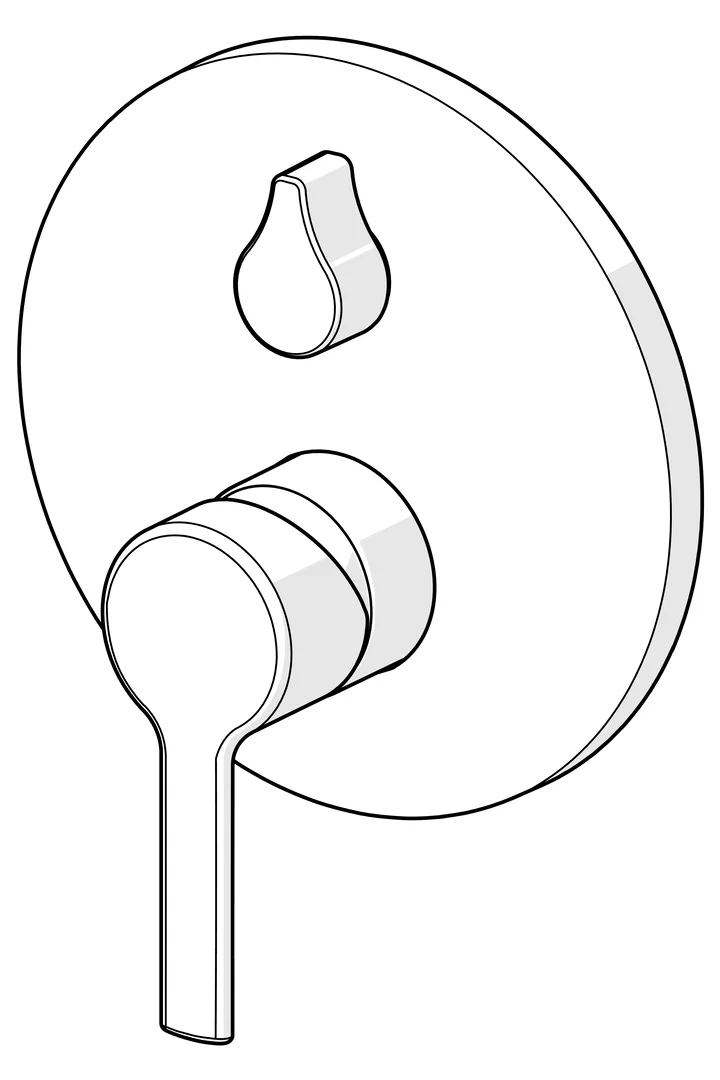 HansaRONDA Wannen- und Brausearmatur 8384 Rosette rund mit Sicherungseinr. Chrom