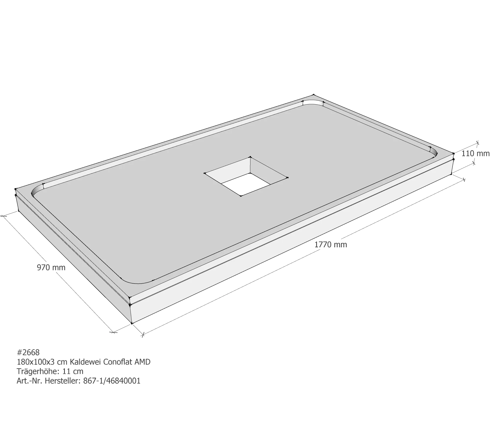 Duschwannenträger passend für Kaldewei Conoflat 180 × 100 × 2,3 cm Breite: 100 cm / Länge: 180 cm Duschwannenträger passend für Kaldewei Conoflat 180 × 100 × 2,3 cm Breite: 100 cm / Länge: 180 cm