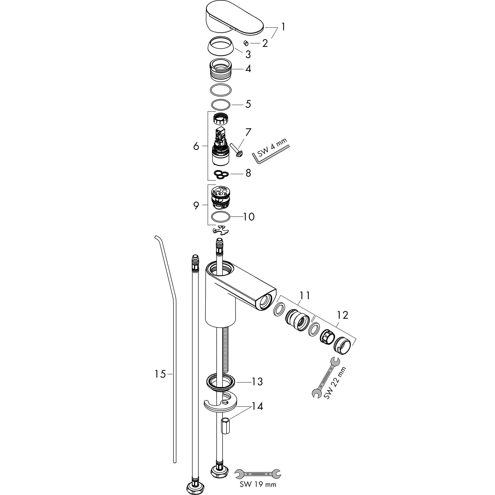 Hansgrohe Mischer Vernis Blend Einhebel-Bidetmischer Chrom Hansgrohe Mischer Vernis Blend Einhebel-Bidetmischer Chrom