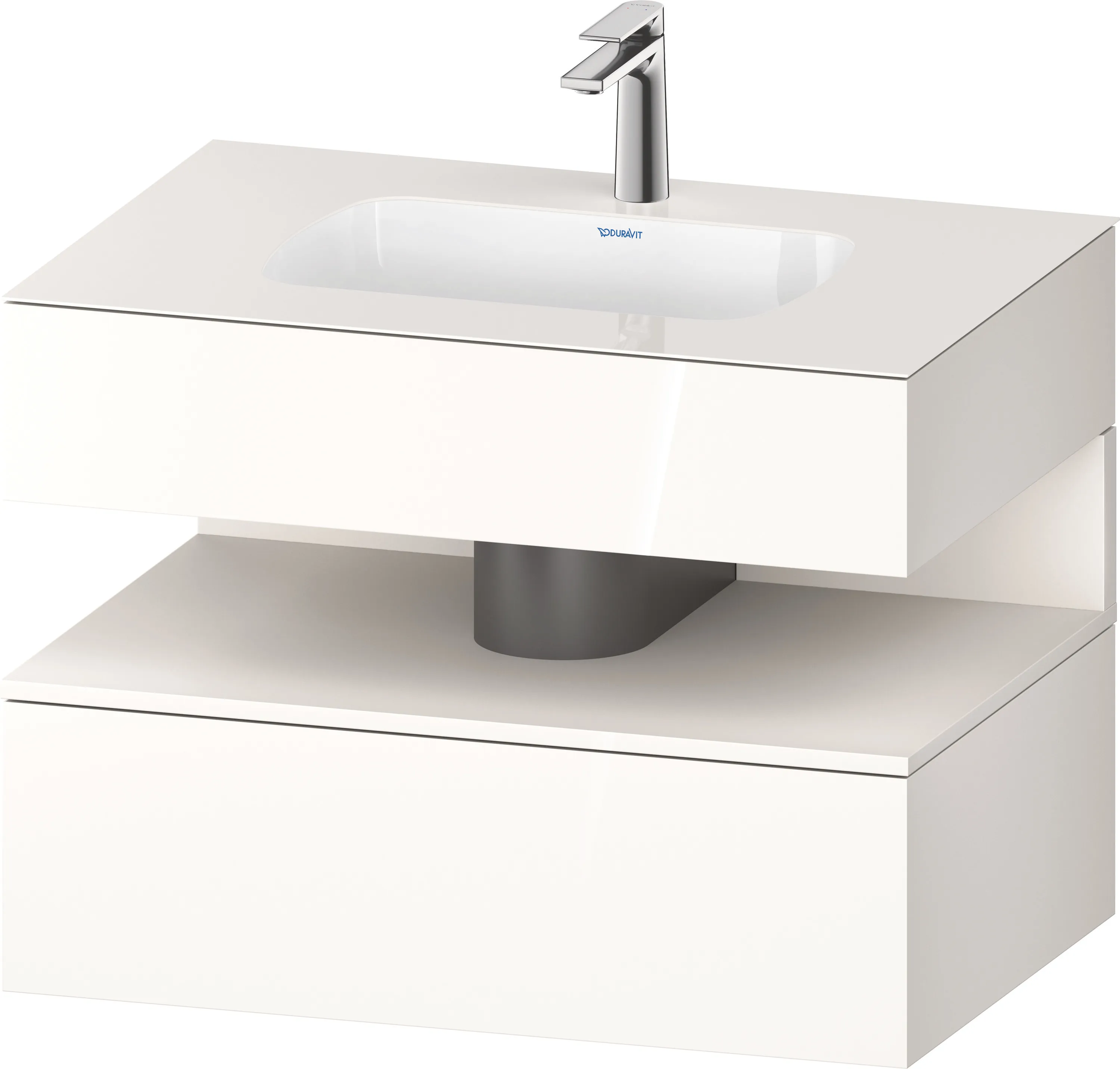 Einbauwaschtisch mit Konsolenwaschtischunterbau „Qatego“ 80 × 55 × 60 cm, mit Beleuchtung Einbauwaschtisch mit Konsolenwaschtischunterbau „Qatego“ 80 × 55 × 60 cm, mit Beleuchtung