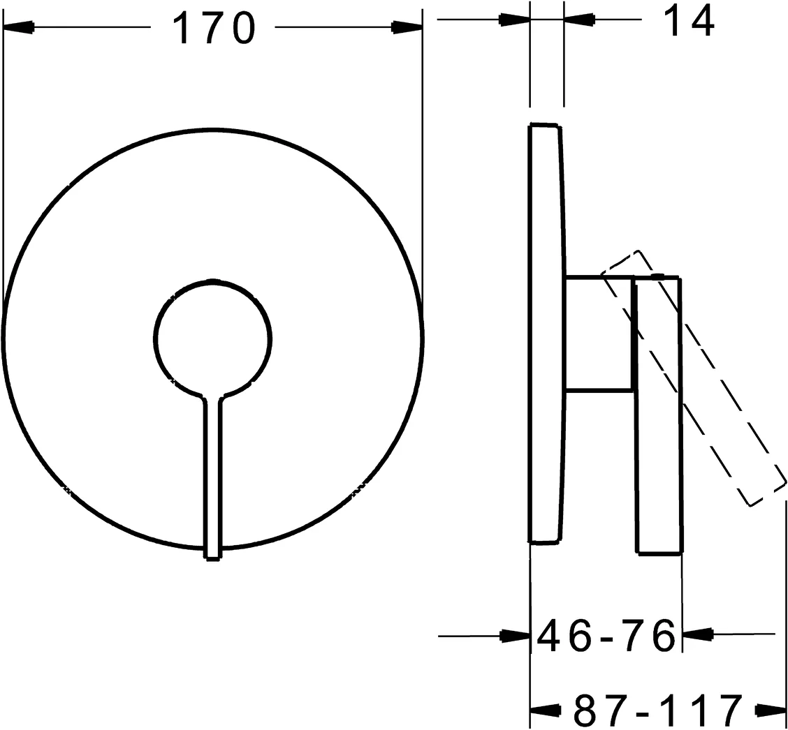 HansaLOFT Duscharmatur, Einhebelmischer Fertigmontageset für Brausebatterie HansaLOFT 8773 Rosette rund Chrom
