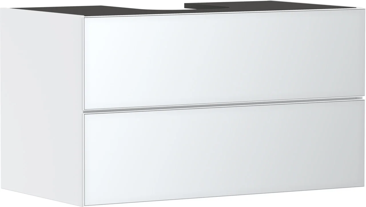 Hansgrohe Xevolos E Waschtischunterschrank Mattweiß 980/550 mm mit 2 Schubkästen, griff- und siphonlos, SoftClose, PushOpen, vormontiert
