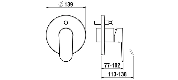 Einhebel-Wannenmischer Unterputz NEJA für SIMIBOX Standard oder SIMIBOX Light ohne Zubehör mit integriertem Rohrunterbrecher chom Einhebel-Wannenmischer Unterputz NEJA für SIMIBOX Standard oder SIMIBOX Light ohne Zubehör mit integriertem Rohrunterbrecher chom
