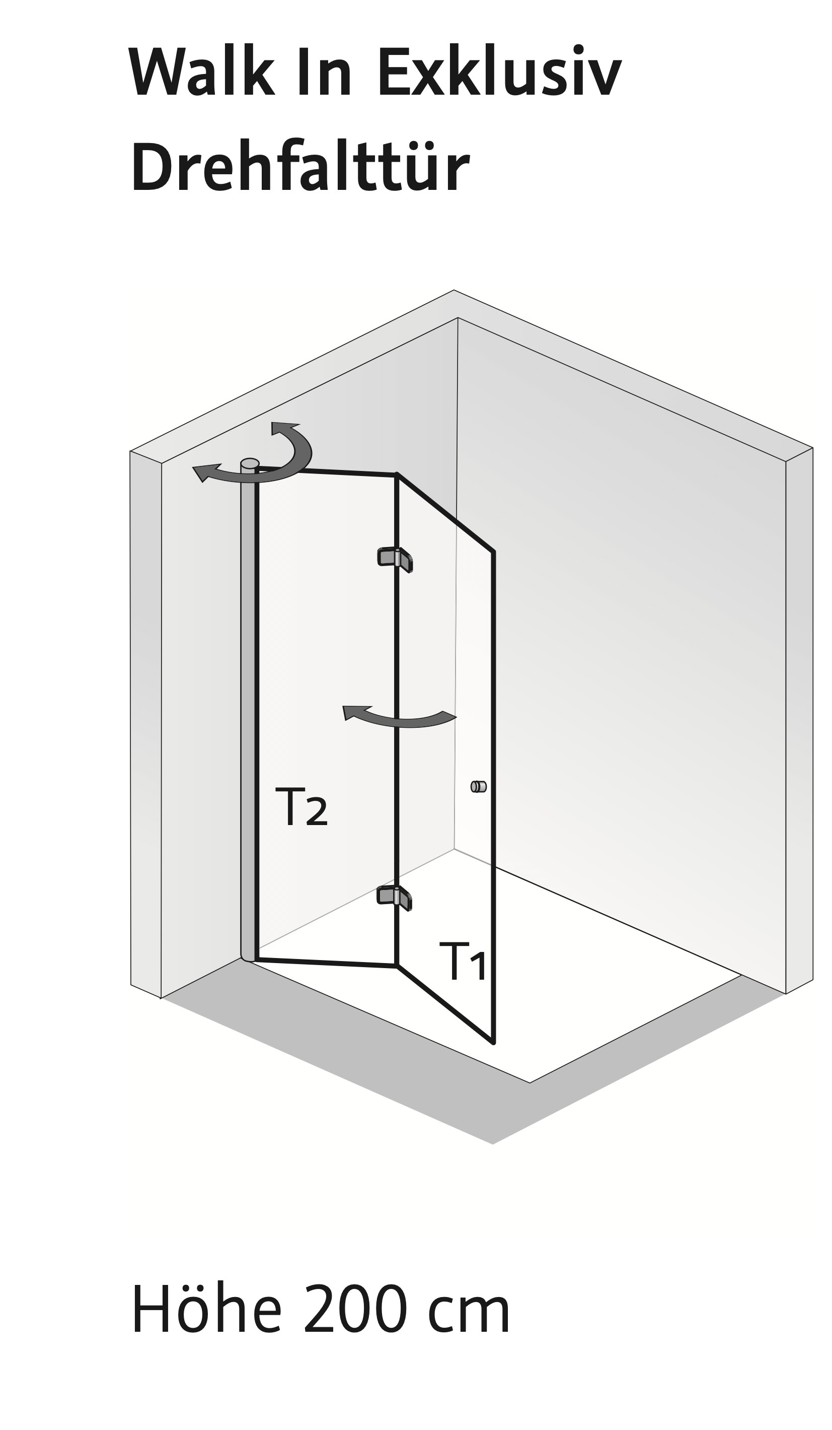 HSK teilgerahmte Walk-In-Duschkabine pendelbar „Exklusiv“ Glas Klar hell, Profile Alu Silber-matt, Scharniere Premium Softcube, B: 900 mm H: 2000 mm HSK teilgerahmte Walk-In-Duschkabine pendelbar „Exklusiv“ Glas Klar hell, Profile Alu Silber-matt, Scharniere Premium Softcube, B: 900 mm H: 2000 mm