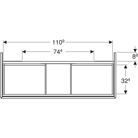 Geberit Waschtischunterschrank „One“ 118,4 × 50,4 × 47 cm Geberit Waschtischunterschrank „One“ 118,4 × 50,4 × 47 cm