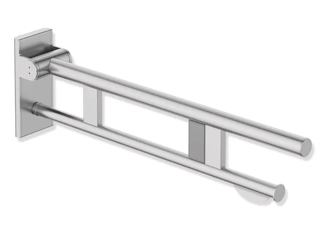 HEWI System 900 Mobiler Stützklappgriff Duo, Design A, Edelstahl, 700 mm Ausladung