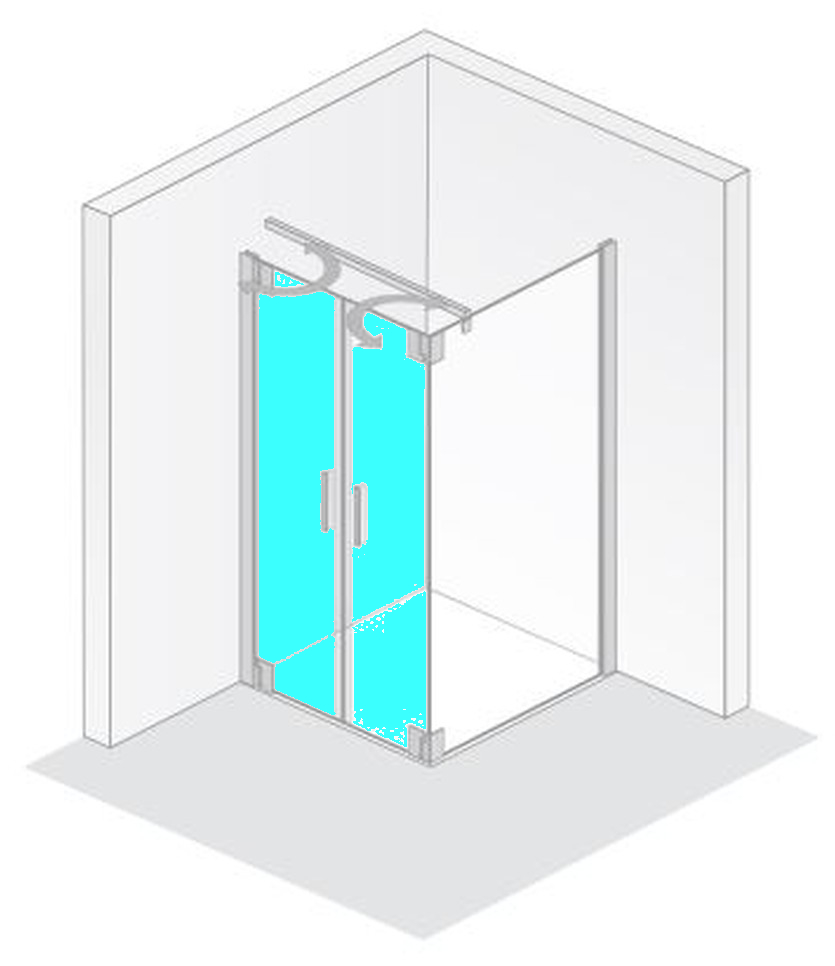HSK Pendeltür für Seitenwand „K2P“ 90 × 200 cm Glas Linea 01 (80 cm), Profile Chromoptik (Alu Hochglanz poliert), Scharniere nicht pendelbar HSK Pendeltür für Seitenwand „K2P“ 90 × 200 cm Glas Linea 01 (80 cm), Profile Chromoptik (Alu Hochglanz poliert), Scharniere nicht pendelbar