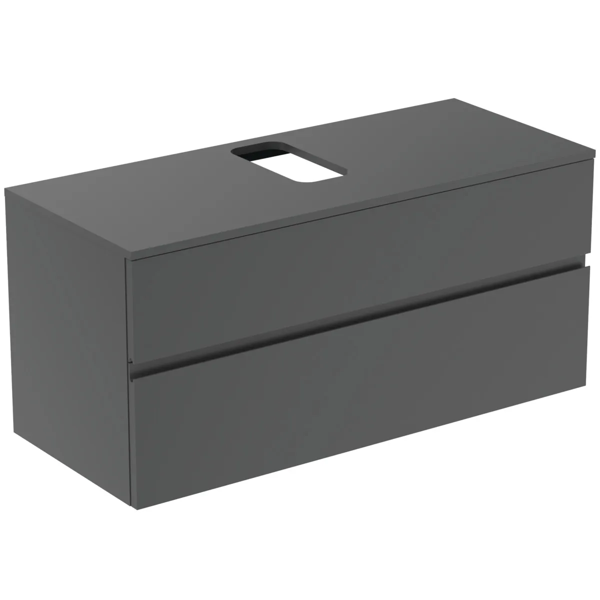 Ideal Standard Waschtischunterschrank Finesse Auschnitt mitte 1202x505x558mm 2 Auszüge Anthrazit matt