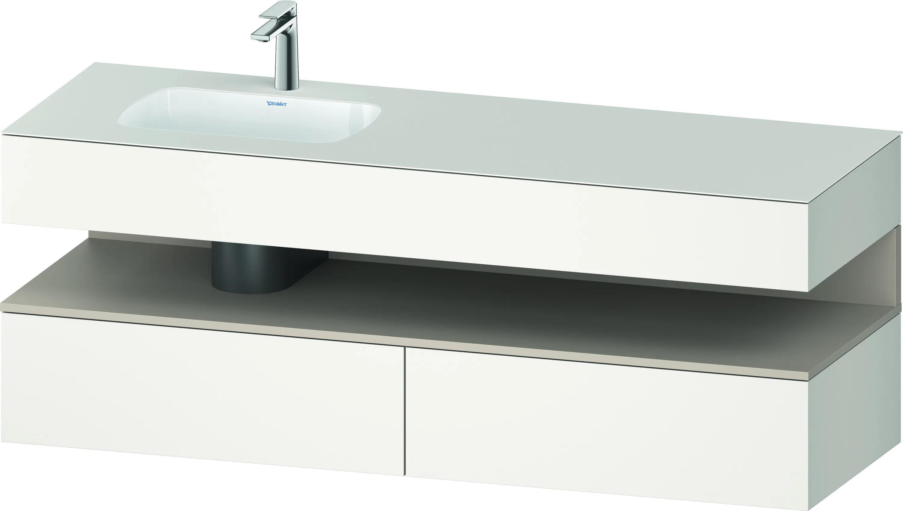 Einbauwaschtisch mit Konsolenwaschtischunterbau „Qatego“ 160 × 50 × 60 cm, ohne Beleuchtung Einbauwaschtisch mit Konsolenwaschtischunterbau „Qatego“ 160 × 50 × 60 cm, ohne Beleuchtung