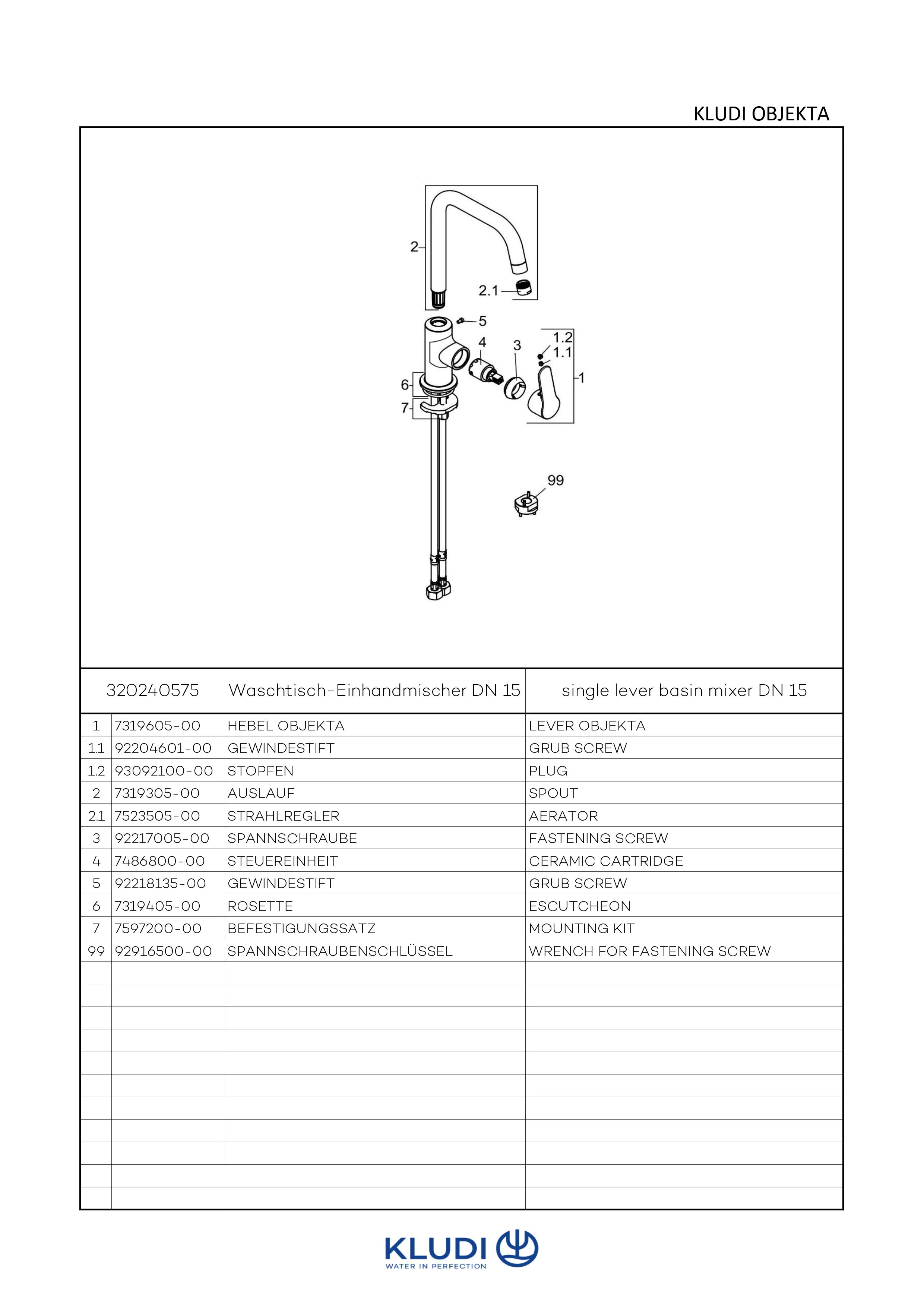 Kludi OBJEKTA Waschtisch-EHM chrom Kludi OBJEKTA Waschtisch-EHM chrom