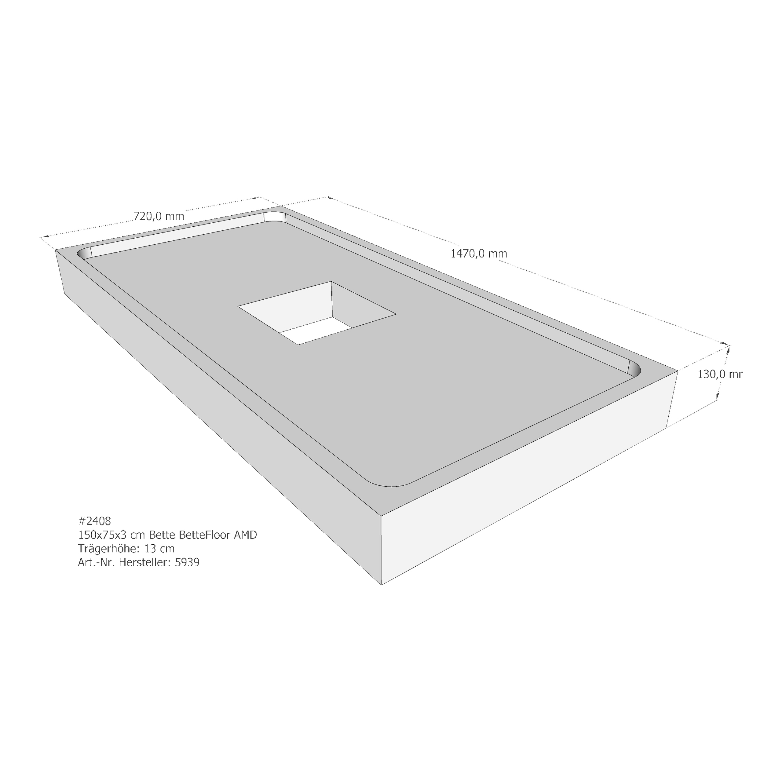 Duschwannenträger für Bette Floor 150 × 75 × 3 cm