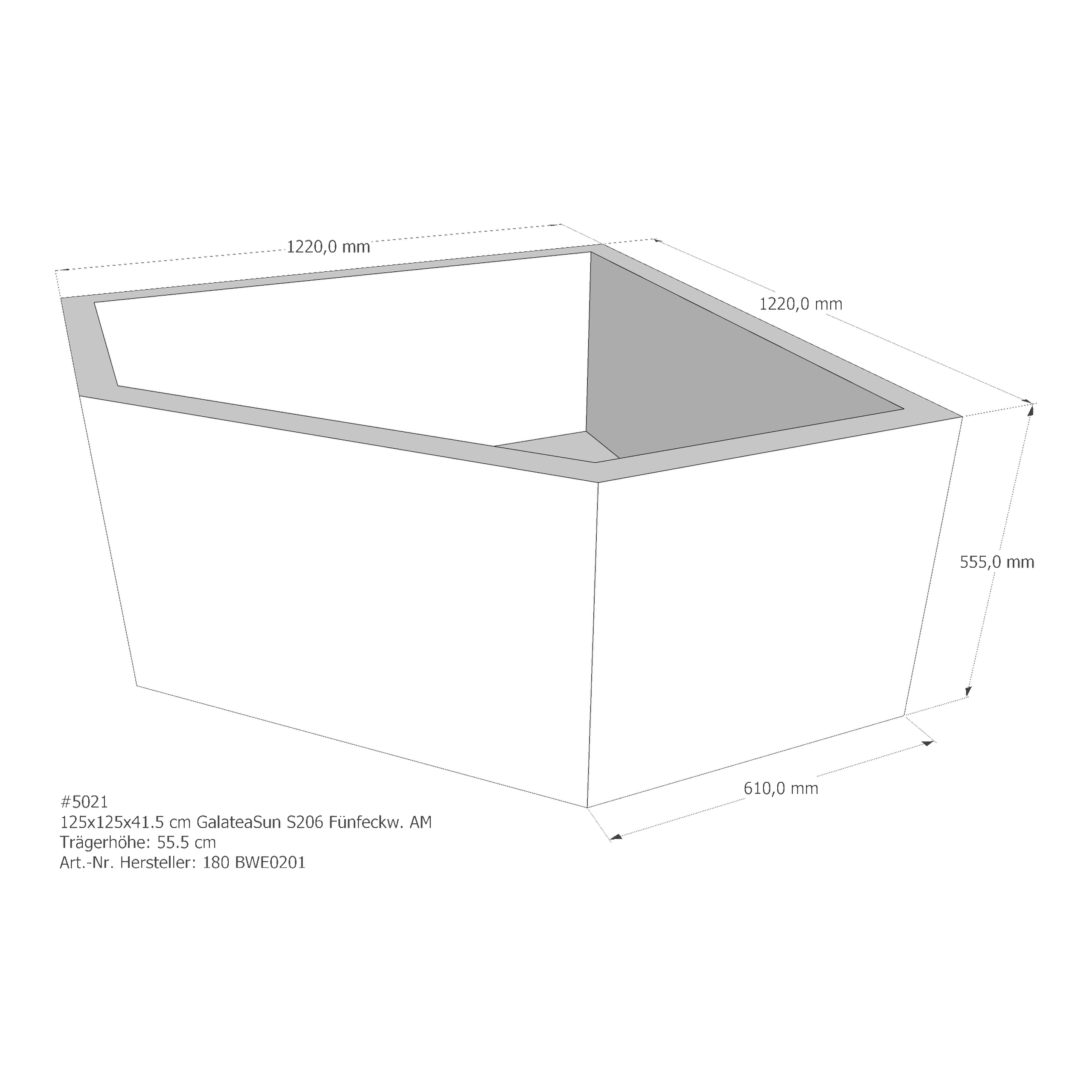 Badewannenträger für Galatea ~Sun S 206 125 × 125 × 41,5 cm Badewannenträger für Galatea ~Sun S 206 125 × 125 × 41,5 cm