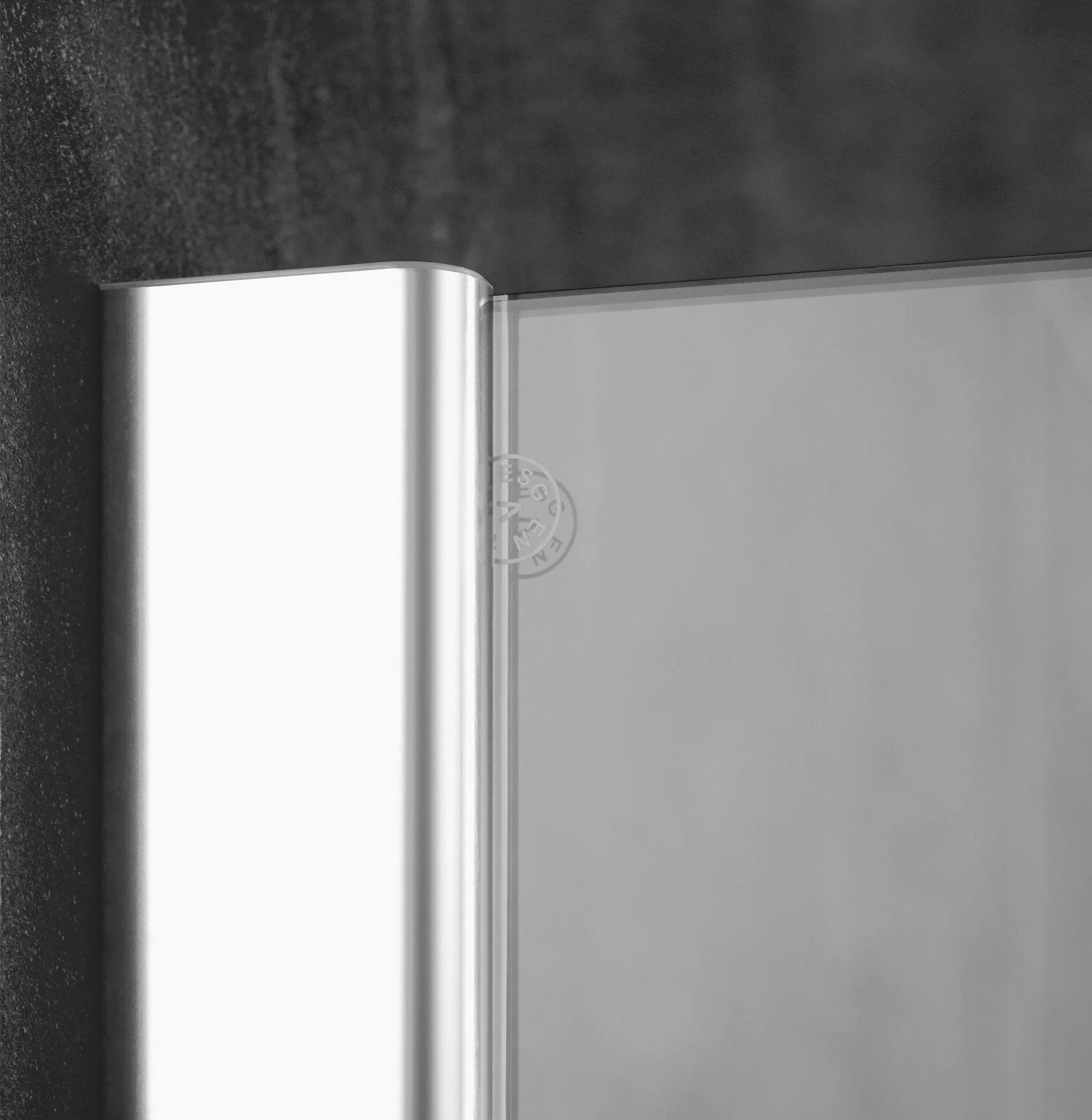 PASA XP PX1TL Pendeltür 1-flügelig mit Festfeld links, für Nische, Höhe 1850 mm, Wanneneinbaumaß 725-760 mm, Breitenverstellmaß 725-760 mm, Farbe Silber Mattglanz, Glas ESG Klar