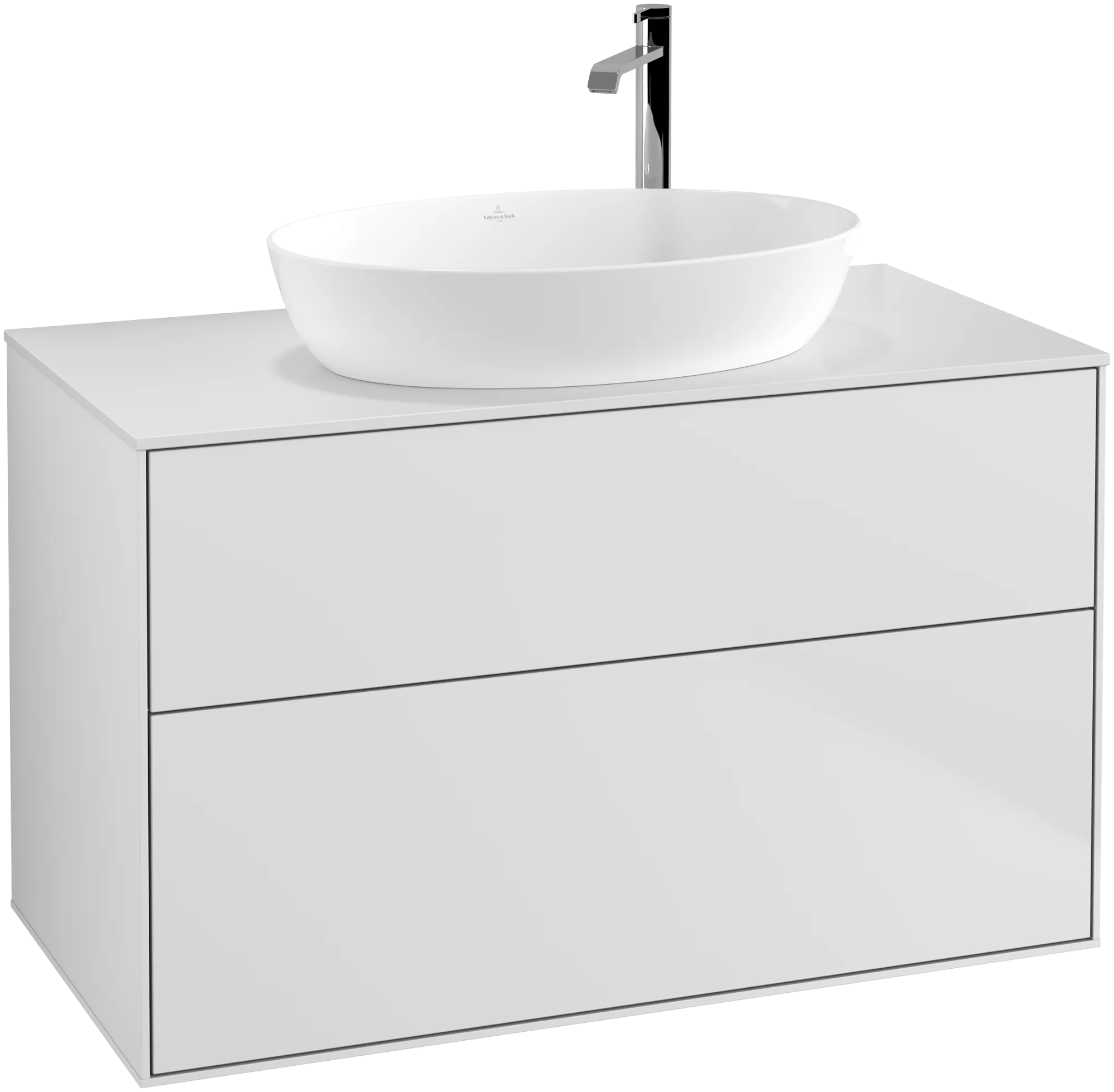 Villeroy & Boch Finion Waschbeckenunterschrank G88, 1000 x 603 x 501 mm, White Matt Lacquer / Glass White Matt