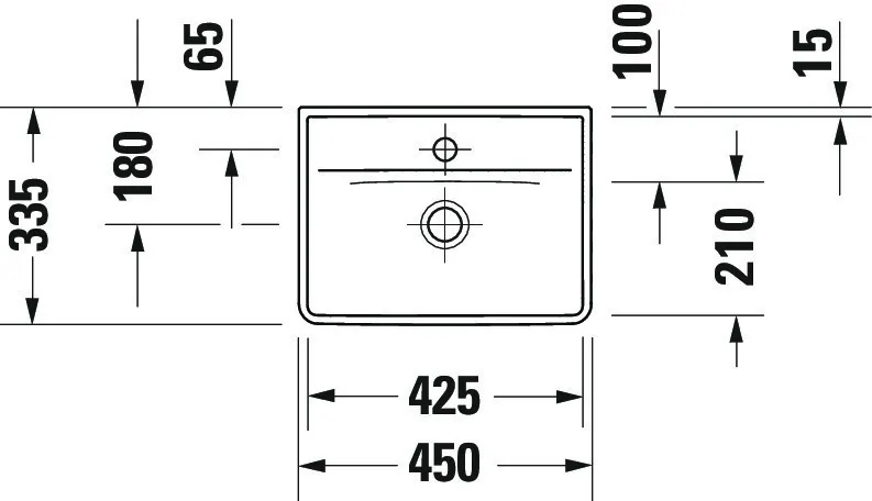 Wandwaschtisch „D-Neo“, ohne Überlauf, Hahnlochposition mittig Wandwaschtisch „D-Neo“, ohne Überlauf, Hahnlochposition mittig
