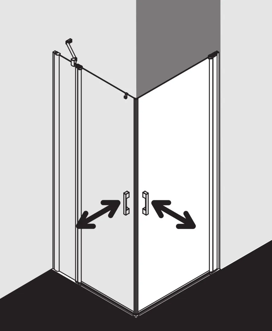 Kermi Duschtür Eckeinstieg (Pendeltüren) Halbteil rechts „PEGA“ Glas SR Arena C, Profile Silber Hochglanz, BV: 755 - 780 mm GAK: 740 - 765 mm WE: 765 - 790 mm H: 1850 mm Kermi Duschtür Eckeinstieg (Pendeltüren) Halbteil rechts „PEGA“ Glas SR Arena C, Profile Silber Hochglanz, BV: 755 - 780 mm GAK: 740 - 765 mm WE: 765 - 790 mm H: 1850 mm