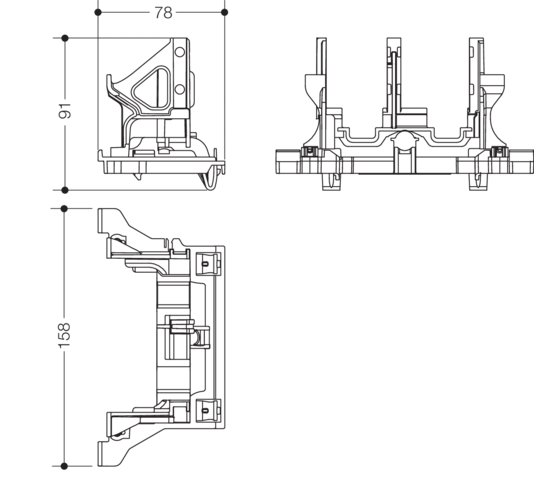 Hebelblock Spülkasten des Systems S 50, für Spülkasten der höhenverstellbaren WC-Module S50.02...