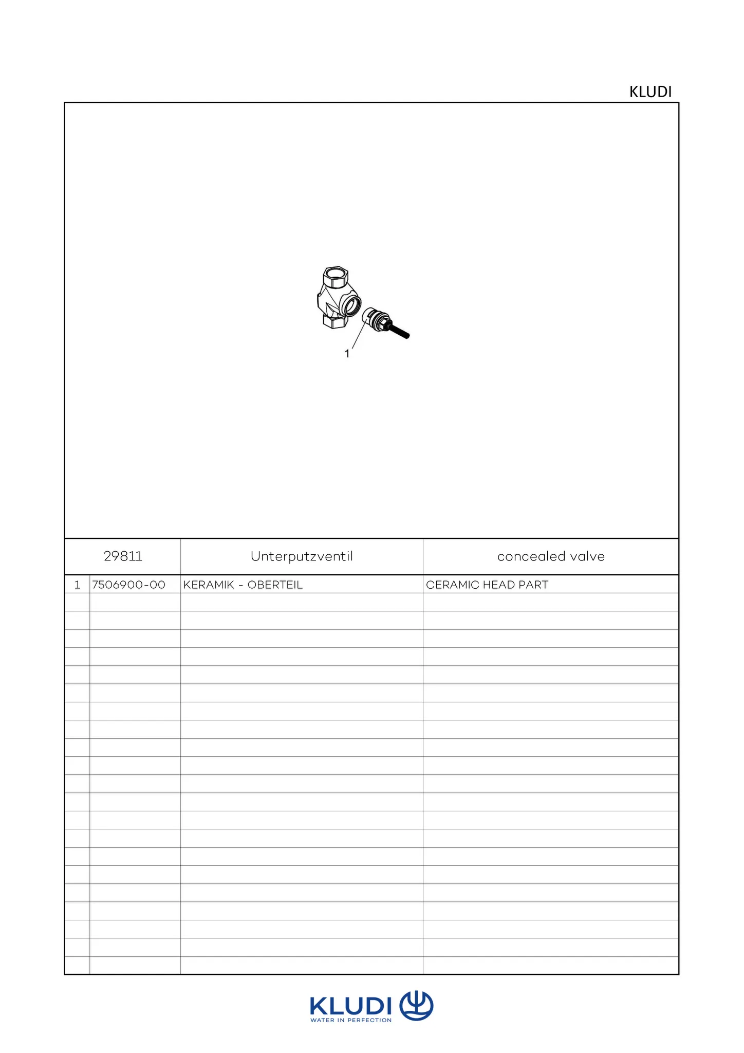 Unterputzventil 3/4" keramisches Oberteil Bausatz 1 Neutral Unterputzventil 3/4" keramisches Oberteil Bausatz 1 Neutral