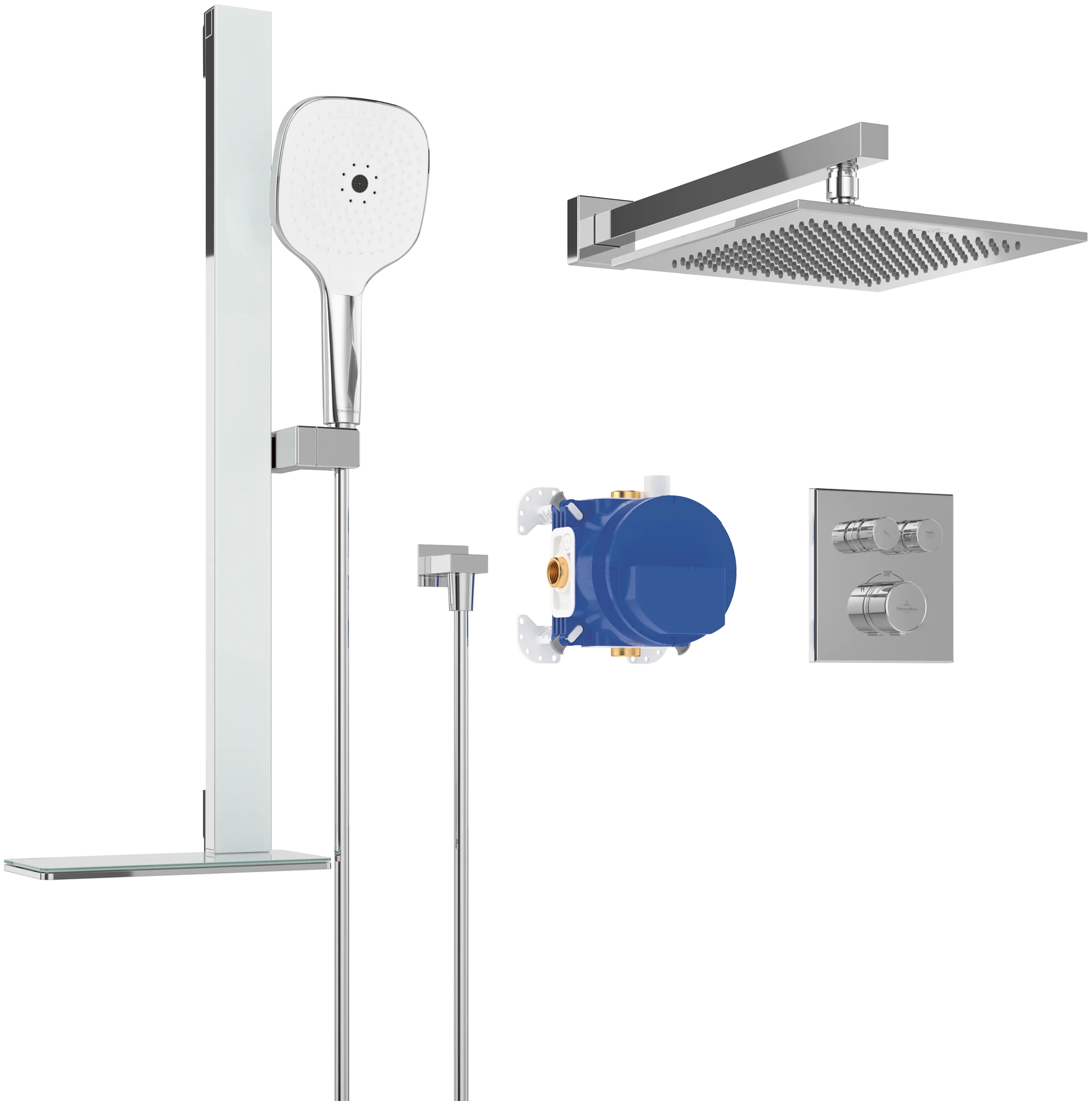 Villeroy & Boch Duschsystem Universal Taps & Fittings, rund, verchromt, Wandmontage Villeroy & Boch Duschsystem Universal Taps & Fittings, rund, verchromt, Wandmontage