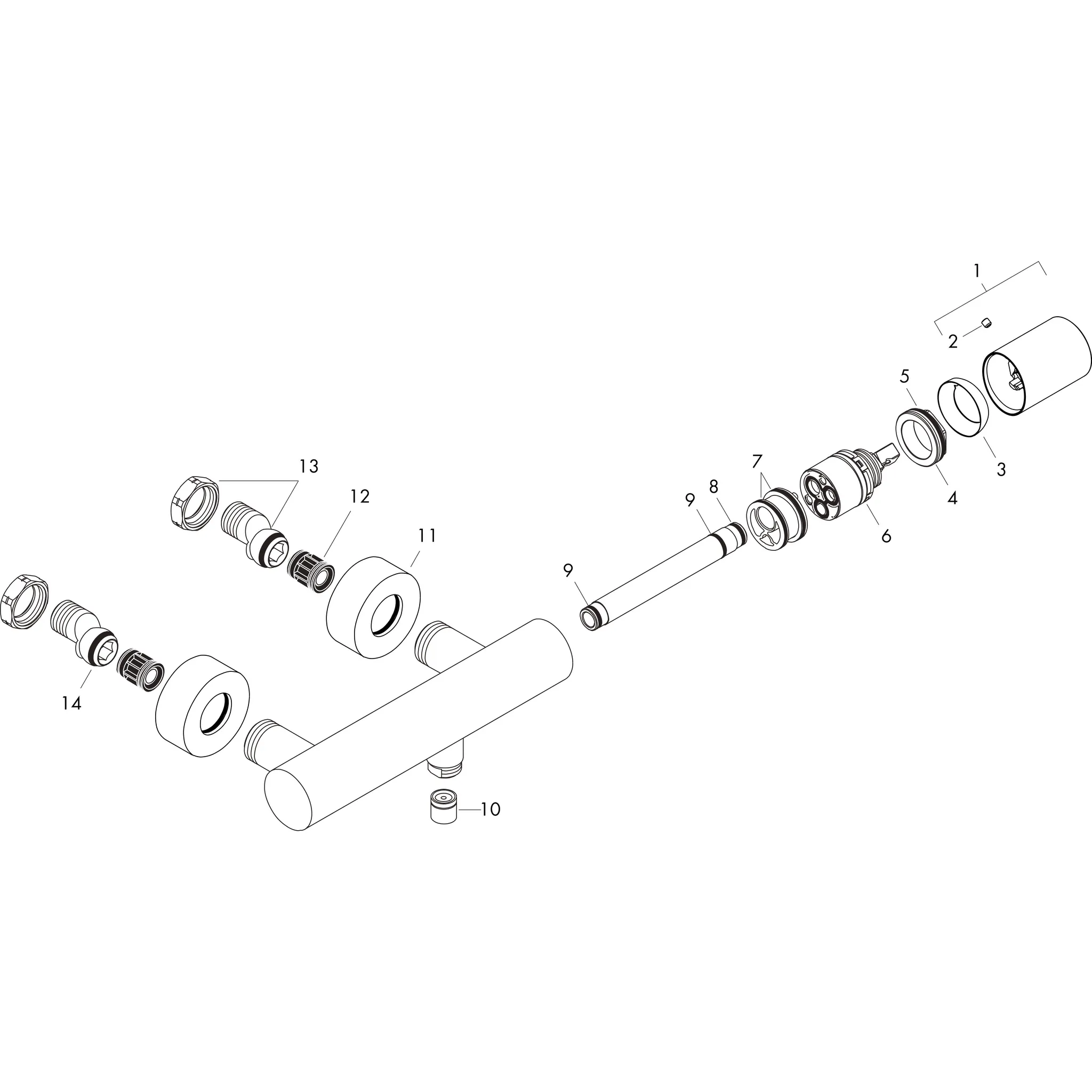 Brausenmischer Aufputz Axor Uno Zerogriff chrom