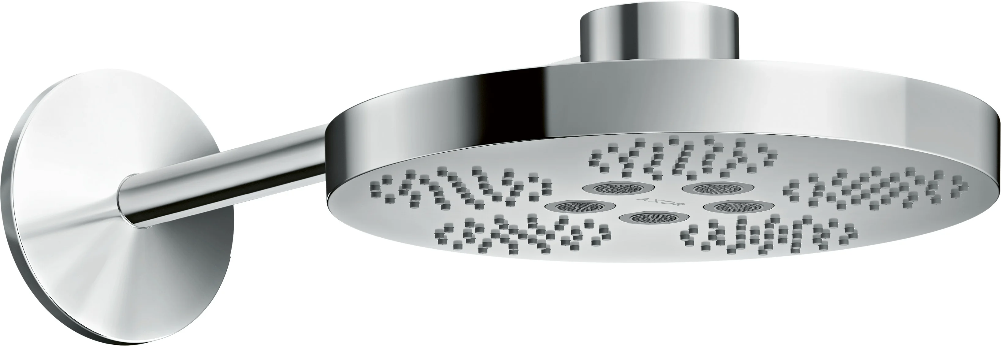 Hansgrohe AXOR One Kopfbrause 280 2jet mit Brausearm Chrom, 389 mm Arm, PowderRain & Rain Strahl, DN15 Anschluss