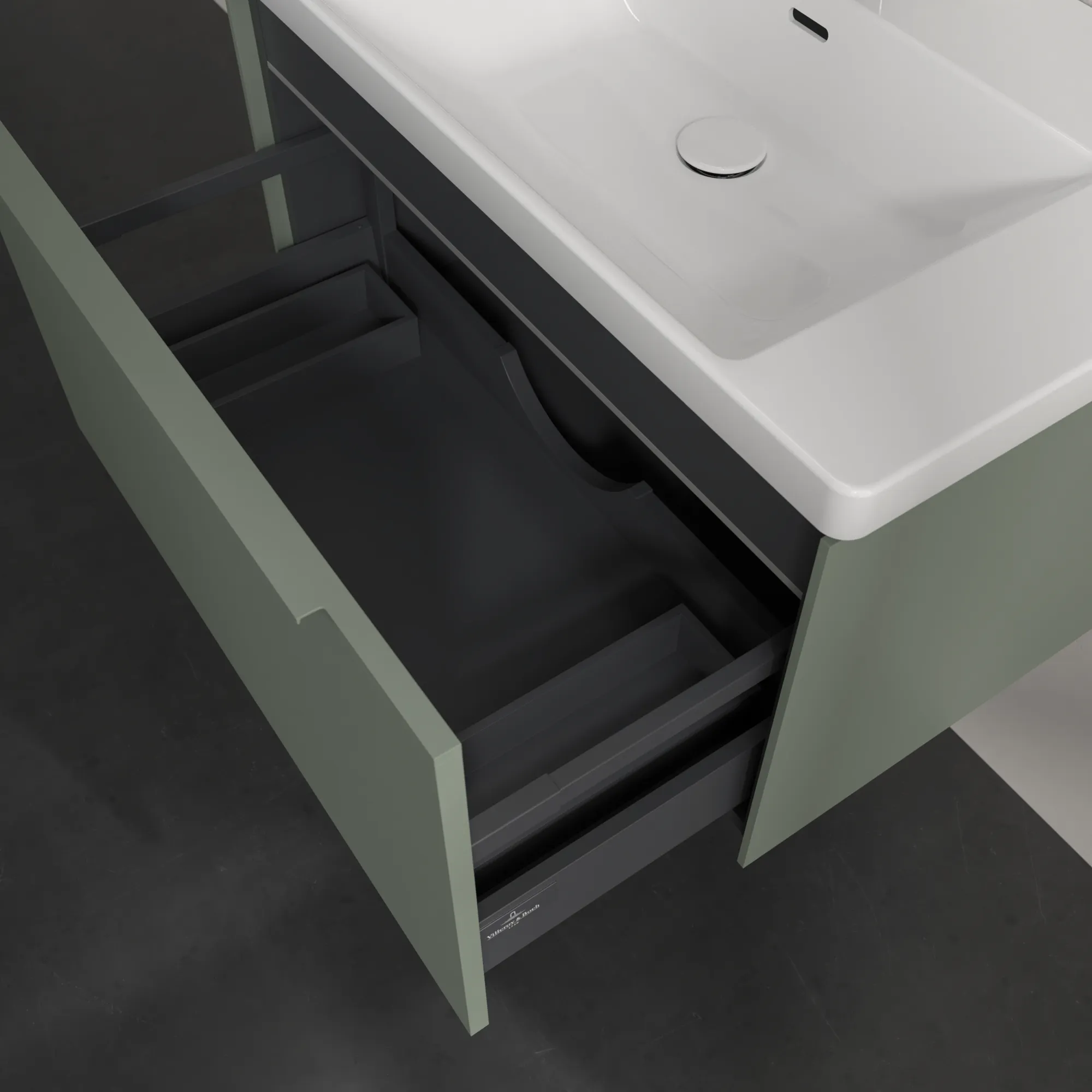 Villeroy & Boch Waschtischunterschrank „Subway 3.0“ für Schrankwaschtisch 772 × 429 × 478 mm Soft Green, für Becken mittig Villeroy & Boch Waschtischunterschrank „Subway 3.0“ für Schrankwaschtisch 772 × 429 × 478 mm Soft Green, für Becken mittig