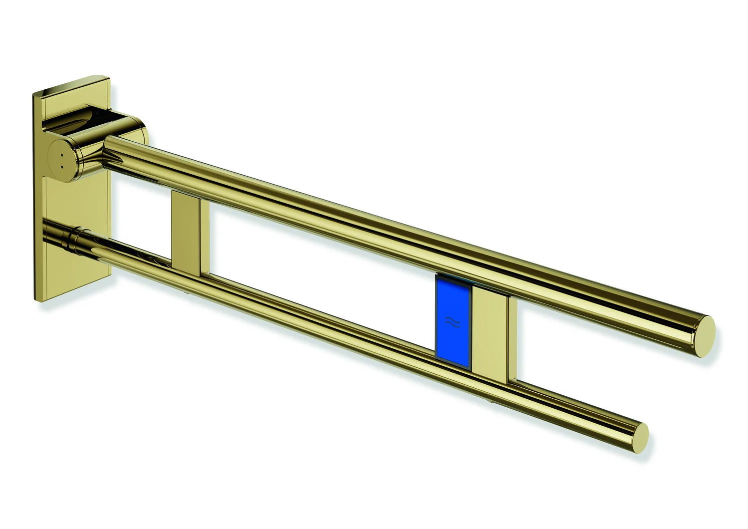 HEWI Stützklappgriff Duo System 900, Design A, Edelstahl PVD gold glänzend, Ausladung 750 mm, Funk-Spülauslösung, links, passend zu WC-Spülsystemen von Geberit, Mepa, Viega, Sanit, Friatec, TECE und Grohe HEWI Stützklappgriff Duo System 900, Design A, Edelstahl PVD gold glänzend, Ausladung 750 mm, Funk-Spülauslösung, links, passend zu WC-Spülsystemen von Geberit, Mepa, Viega, Sanit, Friatec, TECE und Grohe