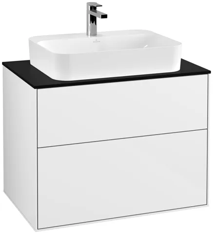 Villeroy & Boch Waschtischunterschrank „Finion“ für Schrankwaschtisch 800 × 603 × 501 mm Glossy White Lacquer, für Becken mittig