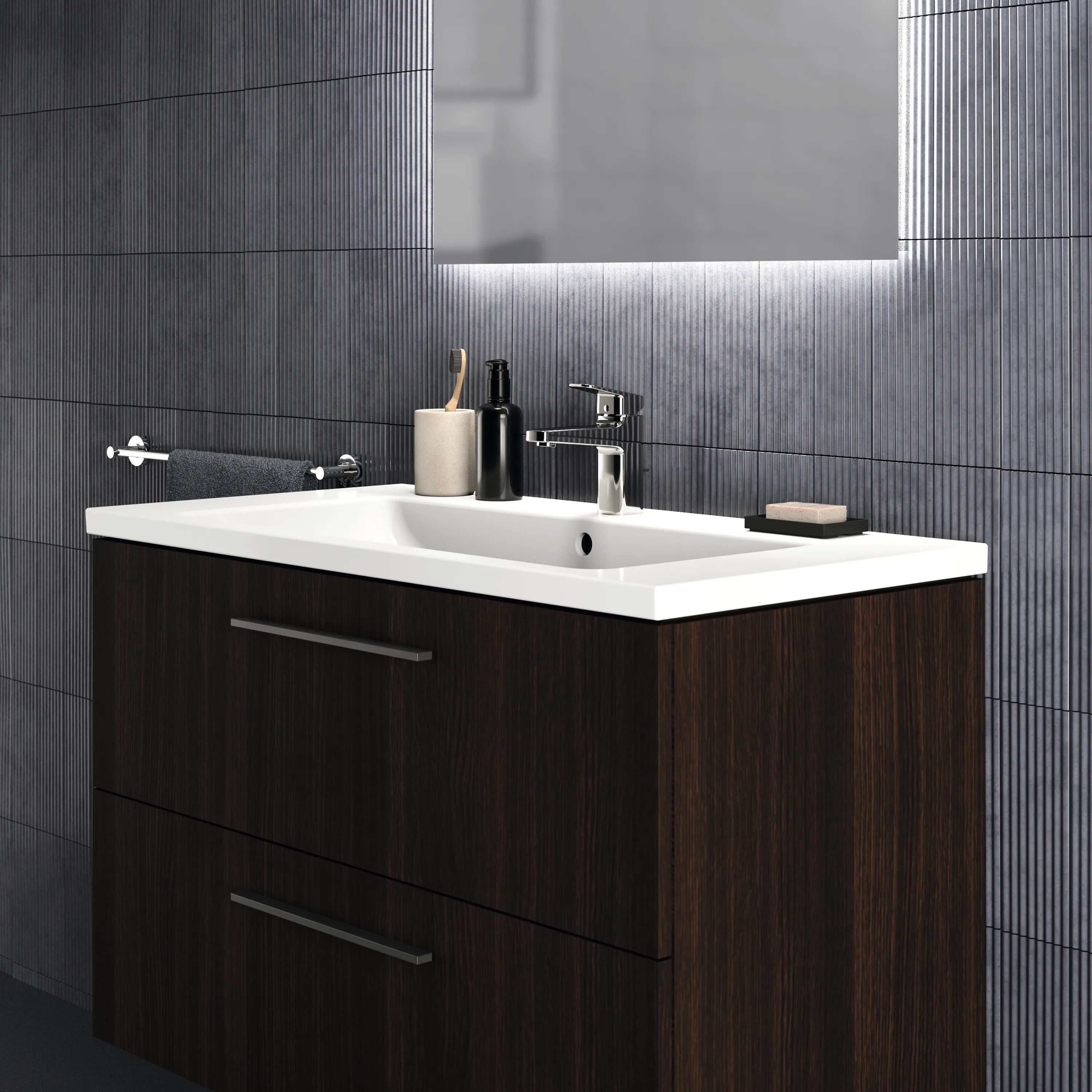 Ideal Standard Waschtischunterschrank „i.lifeB“ 100 × 63 × 50,5 cm Coff ee Oak
