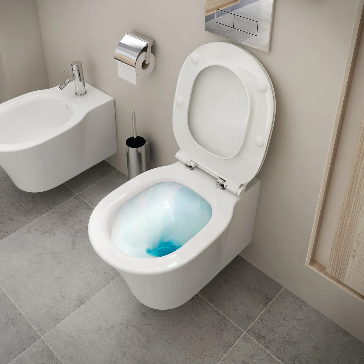 Ideal Standard Toilettenbürstengarnitur „Connect“ 8,1 × 40,5 cm, Befestigung verdeckt