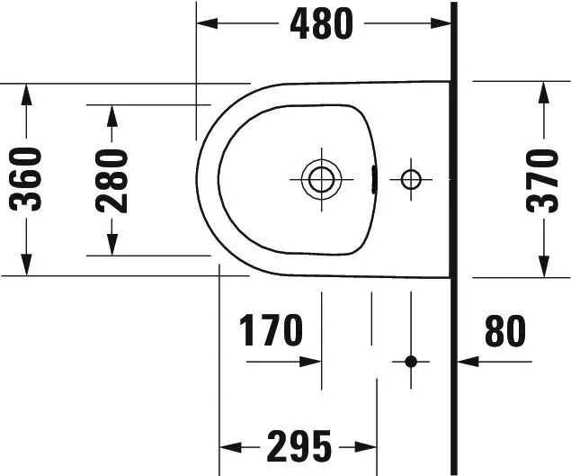 Duravit Stand-Bidet Compact „Soleil by Starck“, Befestigung verdeckt 37 × 48 × 29 cm