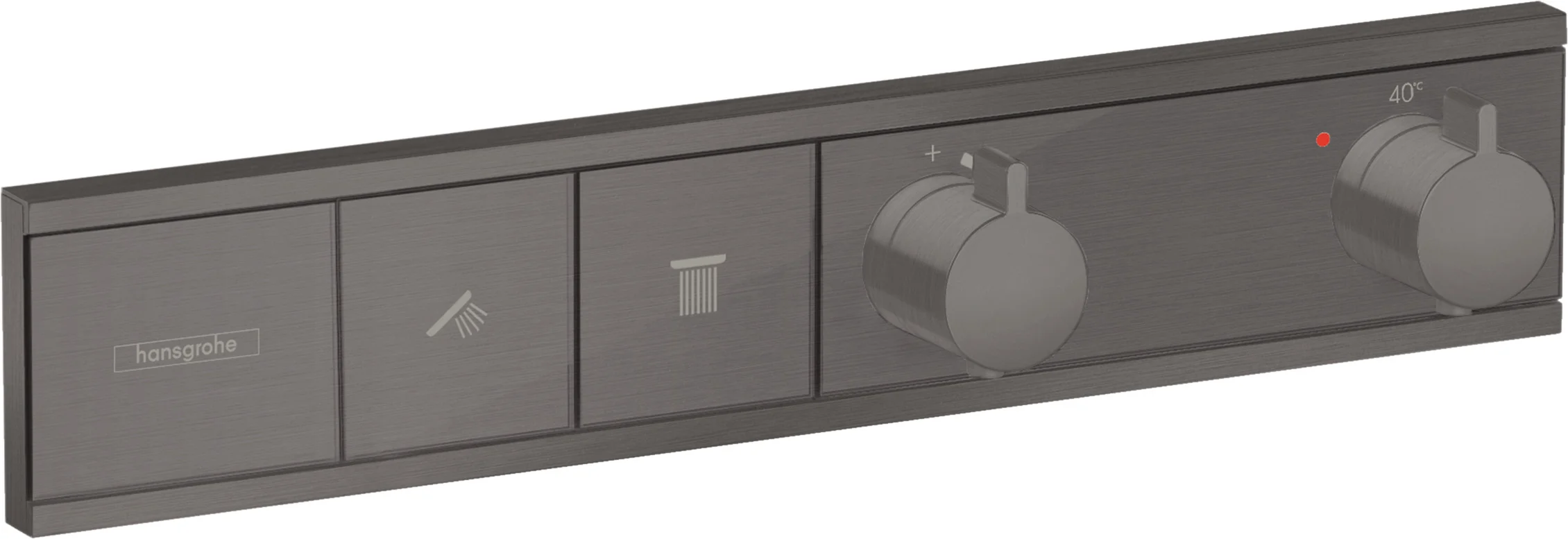 Hansgrohe RainSelect Thermostat Unterputz, Brushed Black Chrome, 2 Verbraucher, max. Durchflussmenge 38 l/min bei 3 bar, einstellbare Temperaturbegrenzung