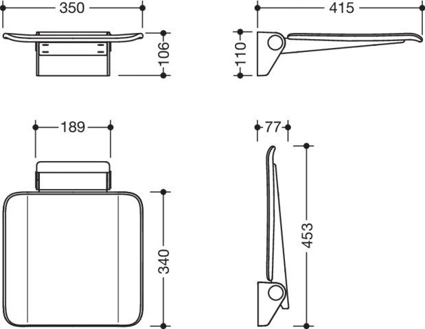 Klappsitz des Systems 900, Wandkonsole aus Edelstahl, PVD, Sitzfläche aus strukturiertem Kunststoff, weiß, Sitzfläche 350 mm breit, 340 mm tief, in Farbe CK (messing glänzend) Klappsitz des Systems 900, Wandkonsole aus Edelstahl, PVD, Sitzfläche aus strukturiertem Kunststoff, weiß, Sitzfläche 350 mm breit, 340 mm tief, in Farbe CK (messing glänzend)
