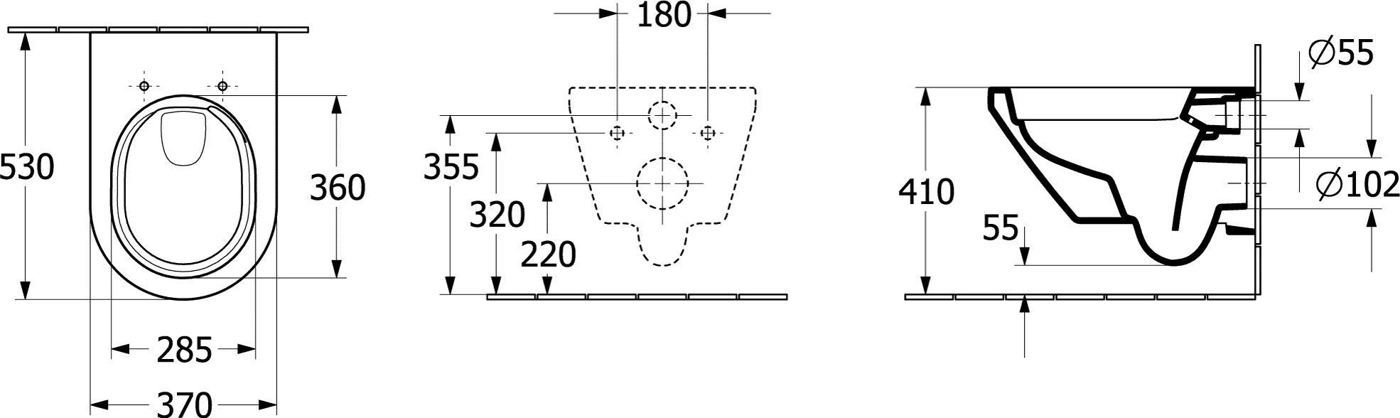 Wand-Tiefspül-WC Combi-Pack TwistFlush „Architectura“ 37 × 35 × 53 cm in Weiß Alpin, Befestigung sichtbar, ohne Spülrand Wand-Tiefspül-WC Combi-Pack TwistFlush „Architectura“ 37 × 35 × 53 cm in Weiß Alpin, Befestigung sichtbar, ohne Spülrand