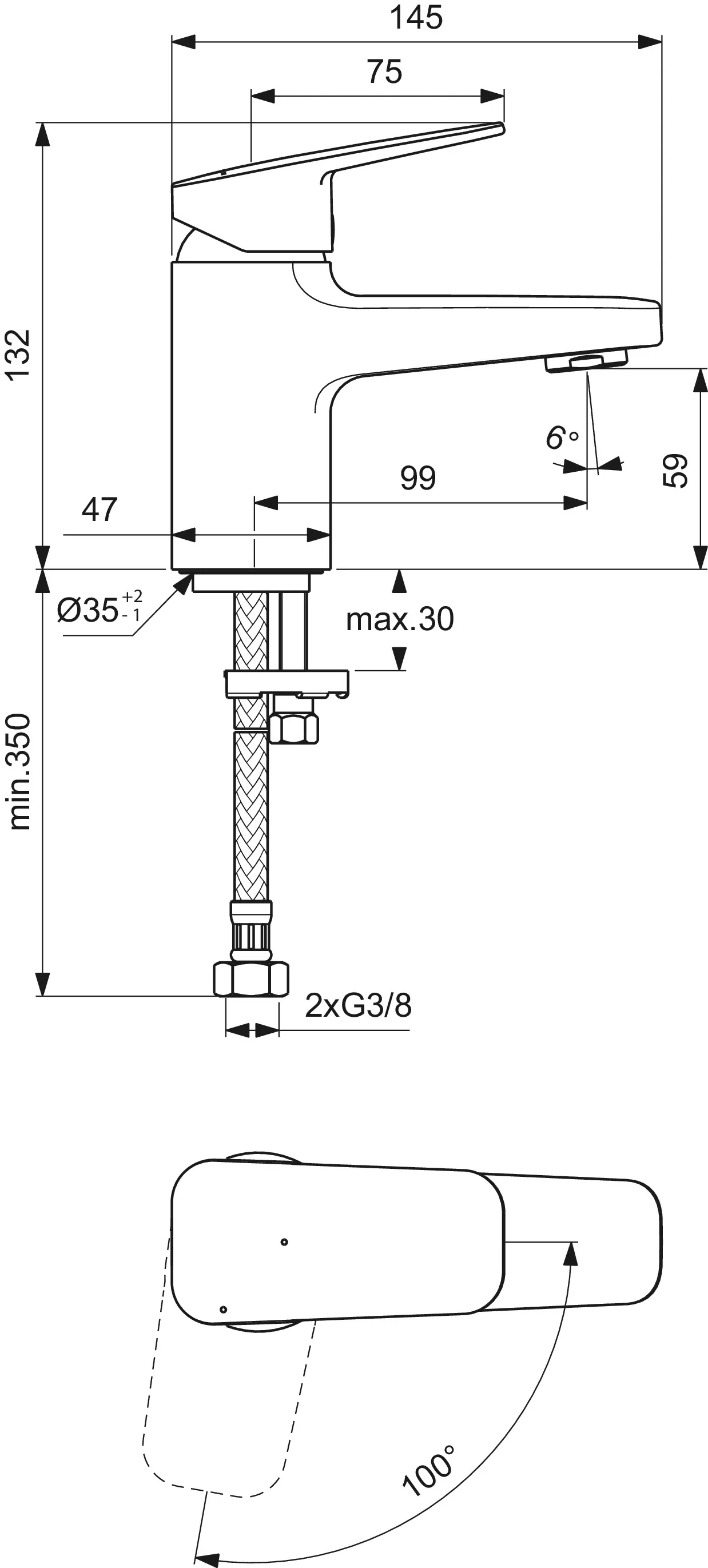 Waschtischarmatur Ceraplan H60 ohne Ablaufgarnitur Ausladung 99mm BlueStart Chrom Waschtischarmatur Ceraplan H60 ohne Ablaufgarnitur Ausladung 99mm BlueStart Chrom
