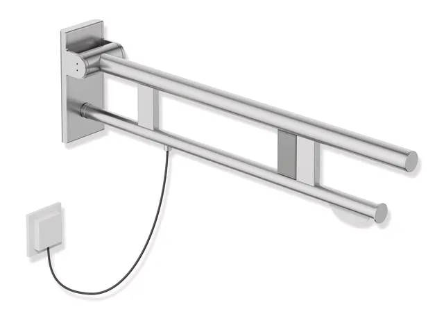 HEWI Stützklappgriff Duo Design A, Edelstahl, 750 mm Ausladung