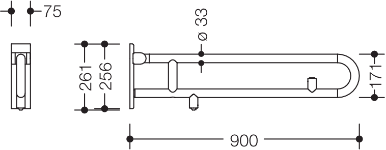 HEWI Stützklappgriff „Serie 805 Classic“