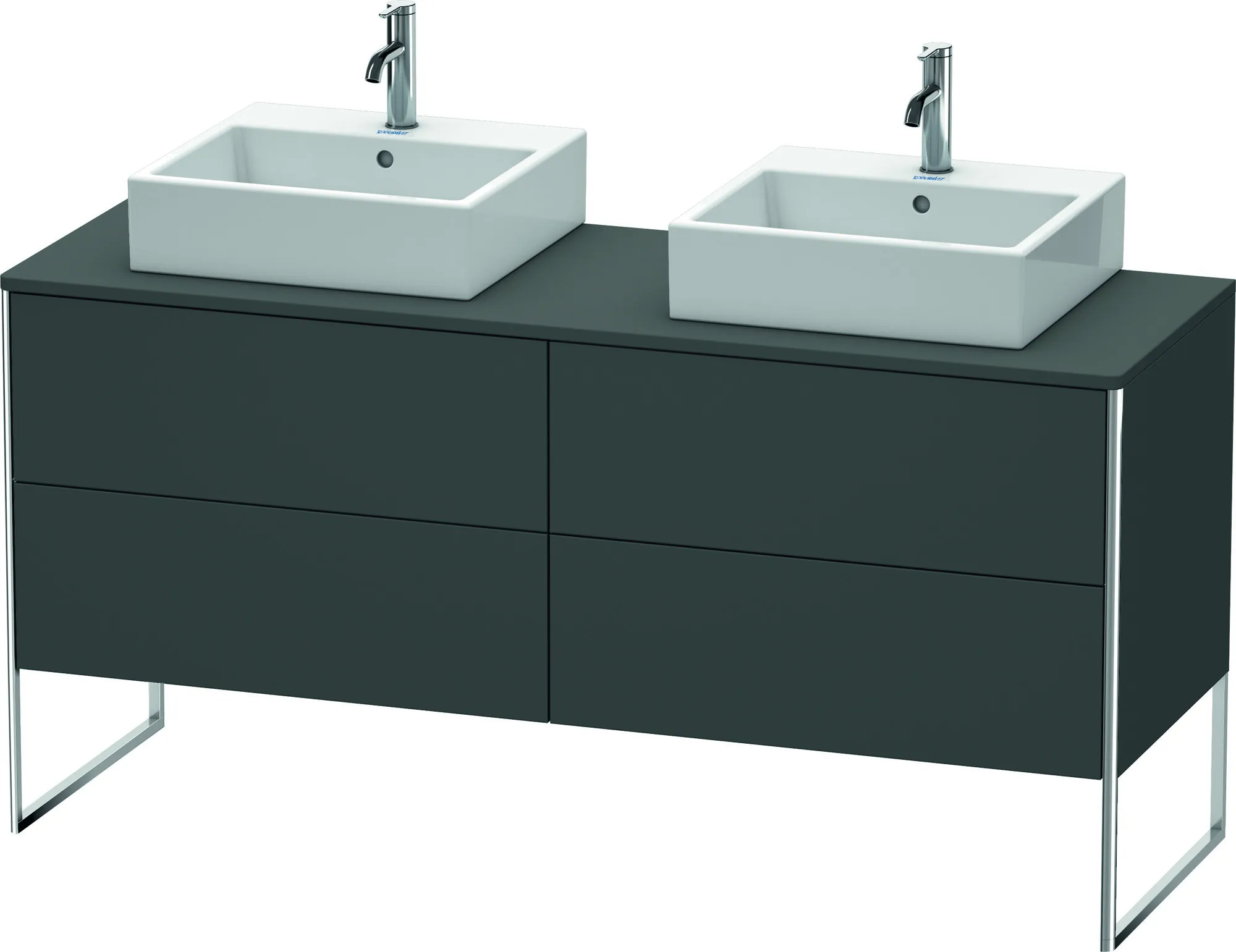 Duravit Waschtischunterschrank bodenstehend „XSquare“ 160 × 77,8 × 54,8 cm Graphit Matt