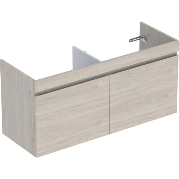 Renova Plan Unterschrank für Doppelmöbelwaschtisch, mit zwei Schubladen und zwei Innenschubladen: 129x60.5x47.3cm, Nussbaum hickory hell Renova Plan Unterschrank für Doppelmöbelwaschtisch, mit zwei Schubladen und zwei Innenschubladen: 129x60.5x47.3cm, Nussbaum hickory hell