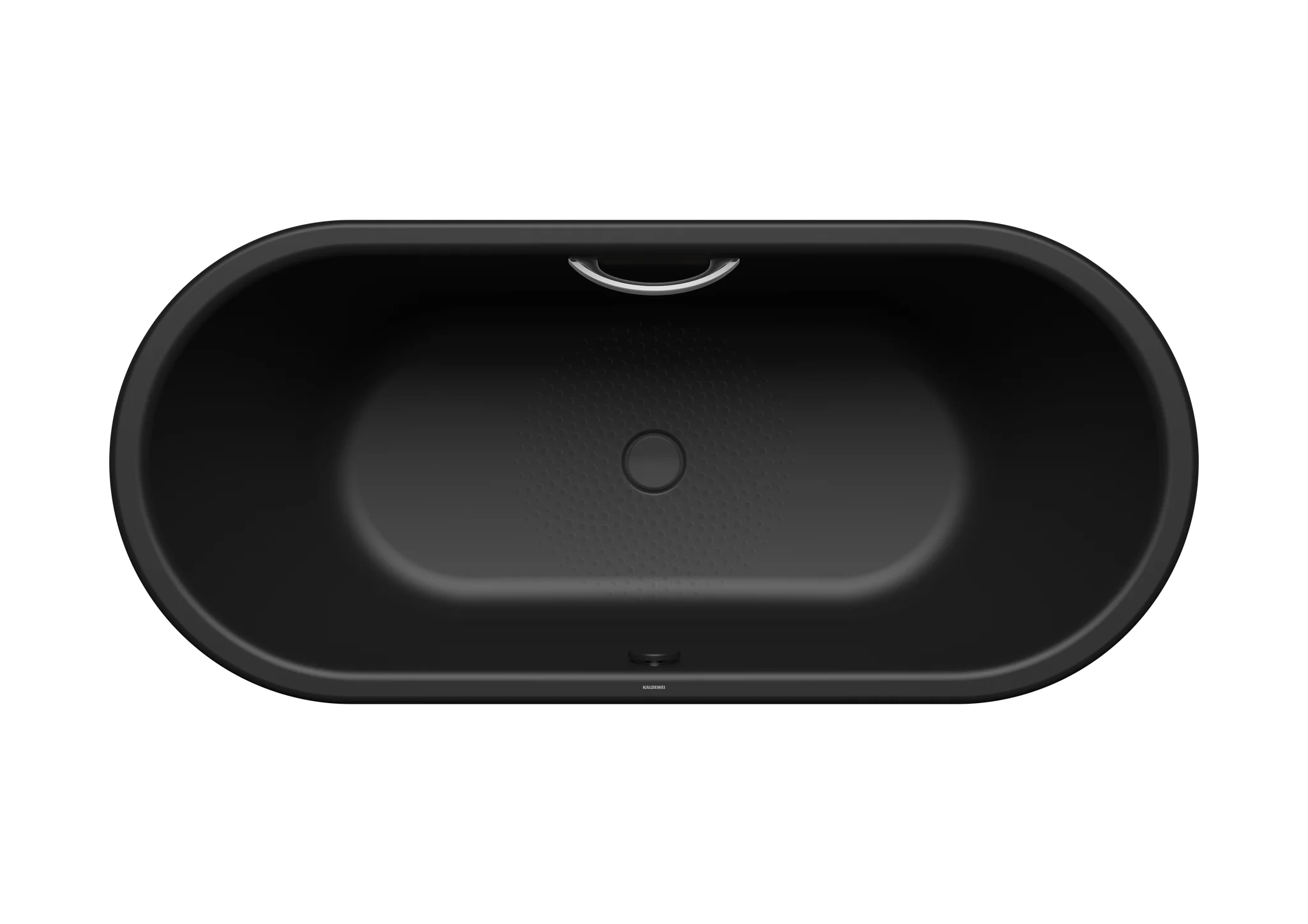 Kaldewei CENTRO DUO OVAL Badewanne, schwarz, Perl-Effekt, 1700x750 mm, mit Griffloch, Antislip