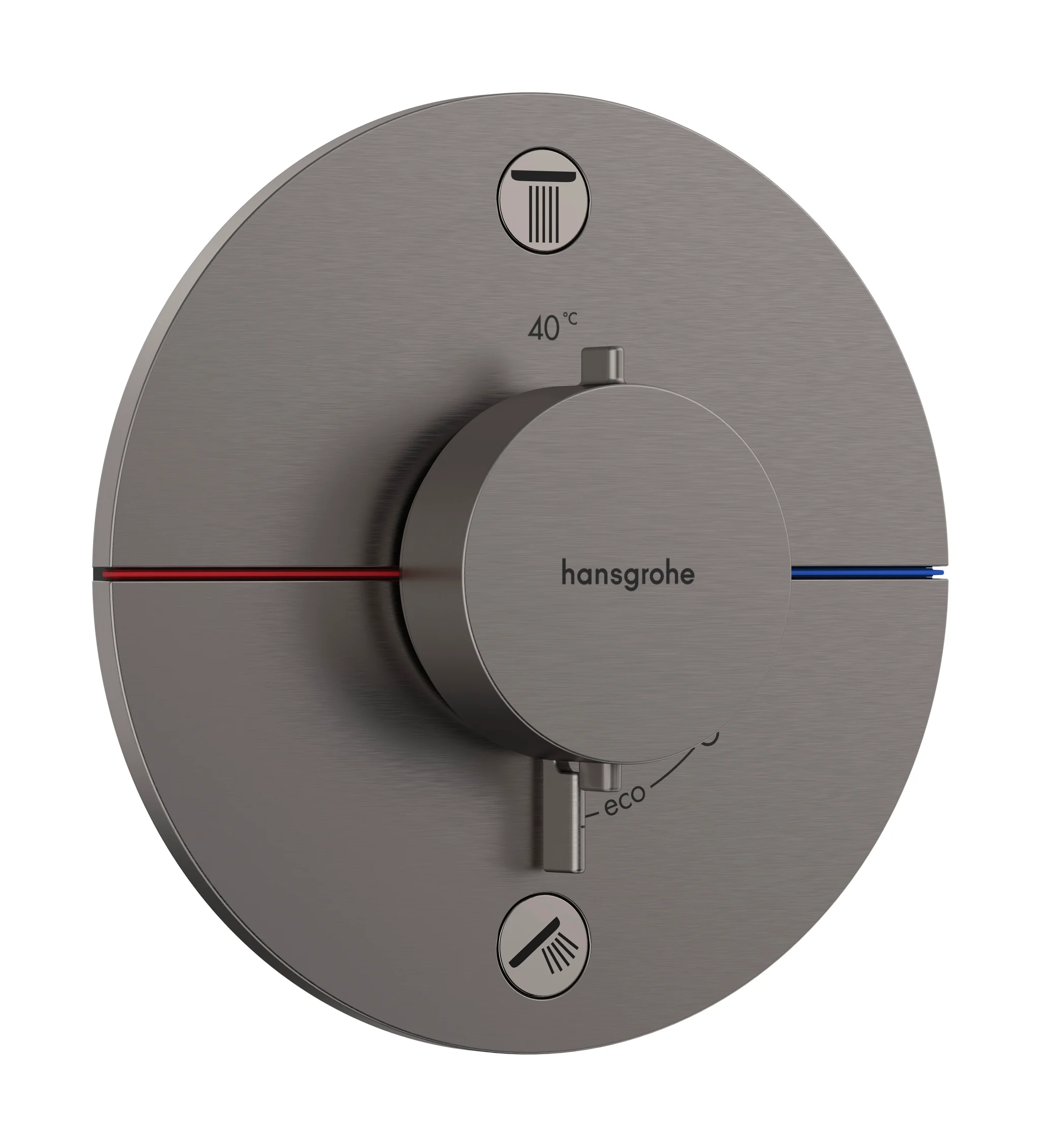Hansgrohe ShowerSelect Comfort S Thermostat Unterputz, Brushed Black Chrome, 2 Verbraucher, max. Durchfluss 22,1 l/min bei 3 bar, min./max. Betriebsdruck 1/10 bar